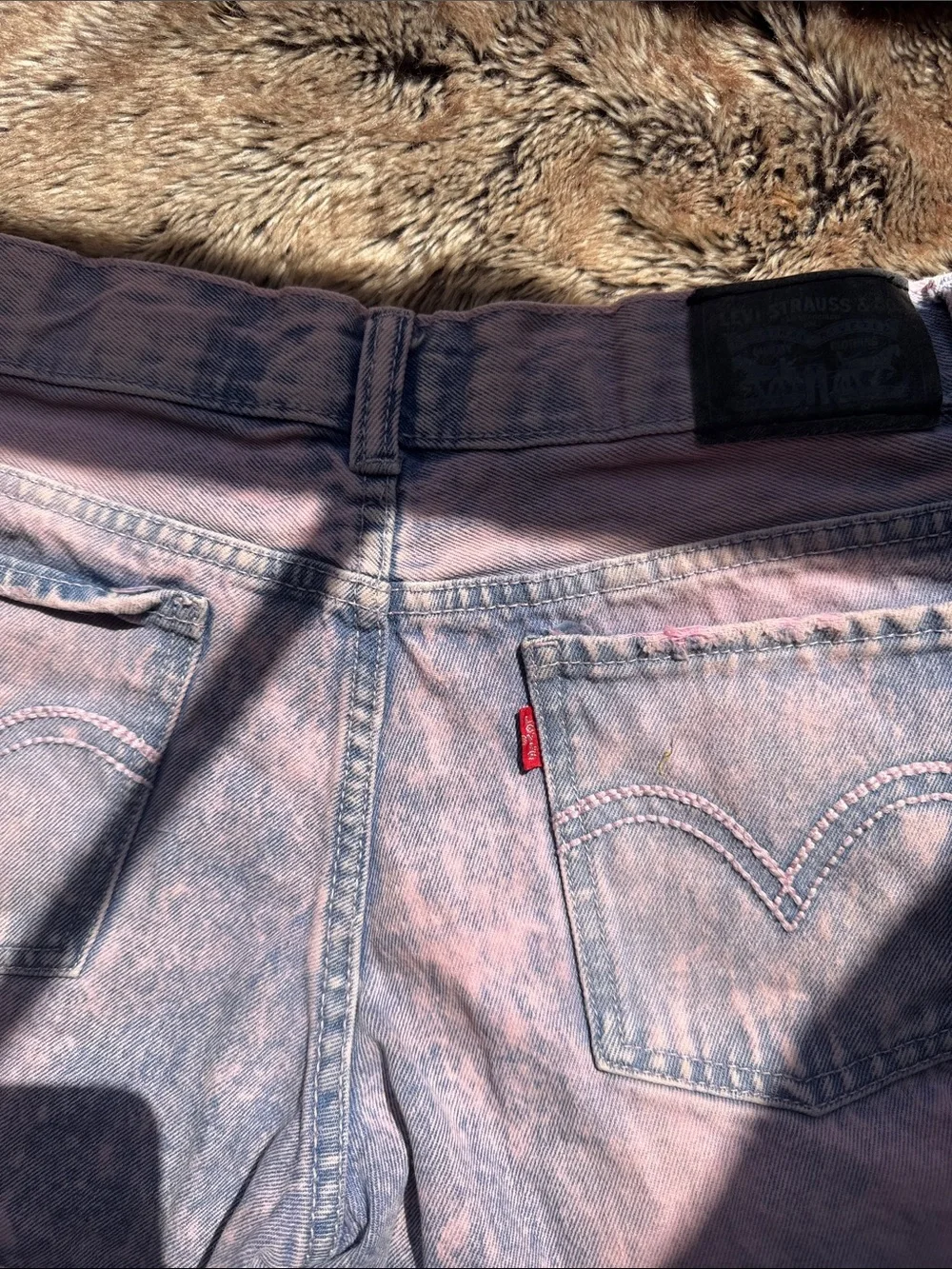 Girls Levi's Black Label Tie Dye Distressed Denim Shorts